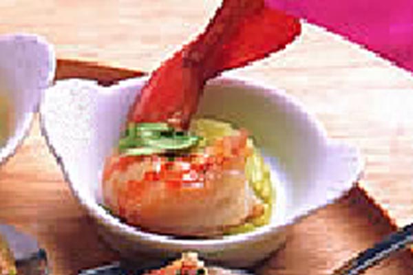 Cazuelita de Gambón con  Aguacate